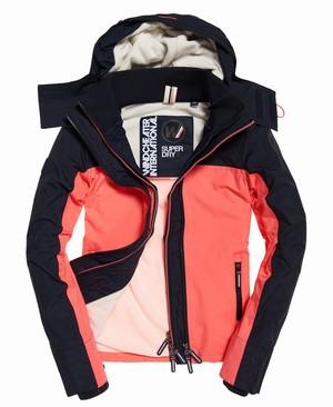 Superdry Pacific Arctic Hooded Pop Cipzár SD-Windcheater Női Kabát Sötétkék/Rózsaszín | BTXME2195